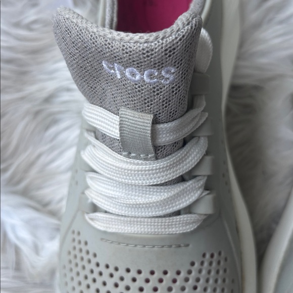 Crocs LiteRide Gray 360 Pacer Sneakers Athletic Lace Up Women’s Size 7 - Picture 3 of 8